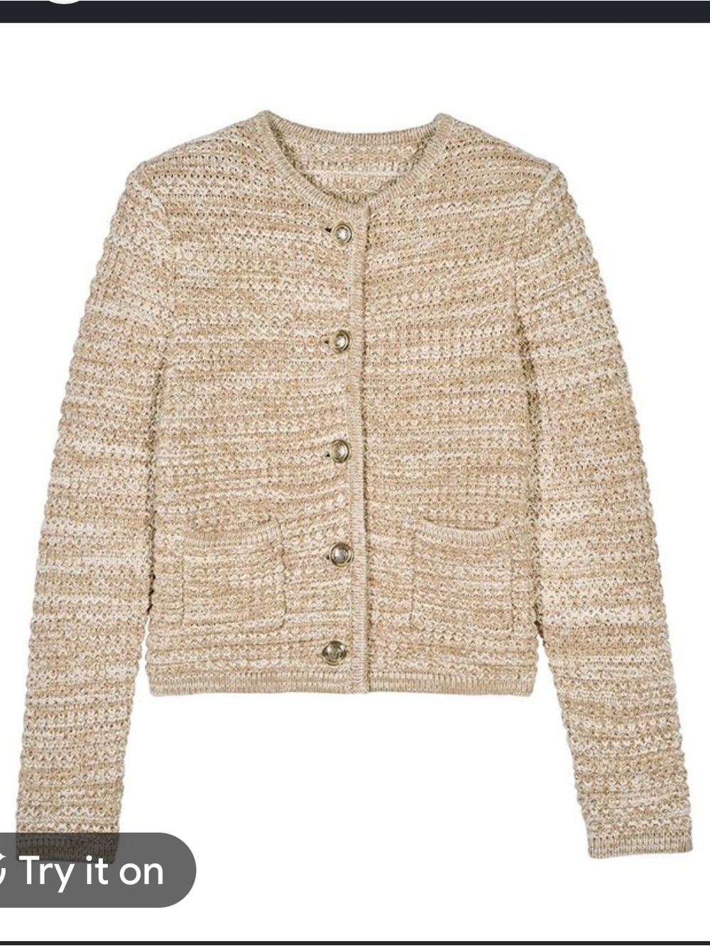 NWT ba&sh Guspa Cardigan - Size XS - Tan/Cream